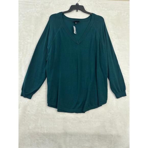 NWT Lane Bryant Teal Green Knit Sweater Top 26 28 3X - Picture 1 of 7